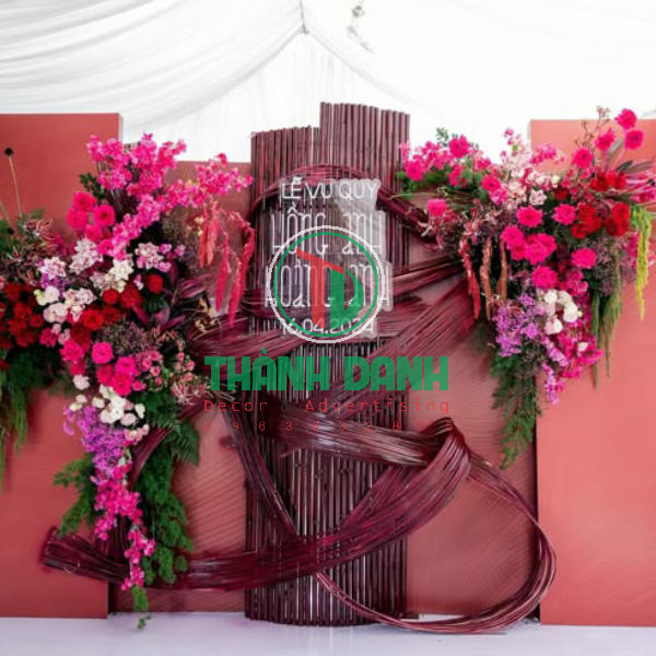 Backdrop trang trí sân khấu Giỗ Tổ Hùng Vương tiệc vu quy