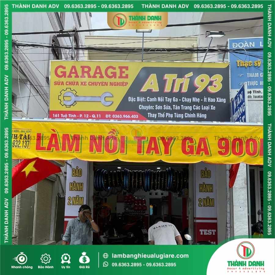 Bảng Hiệu Hiflex In UV LED Trợ Sáng Độc Đáo Cho Garage Sửa Chữa A Trí 93