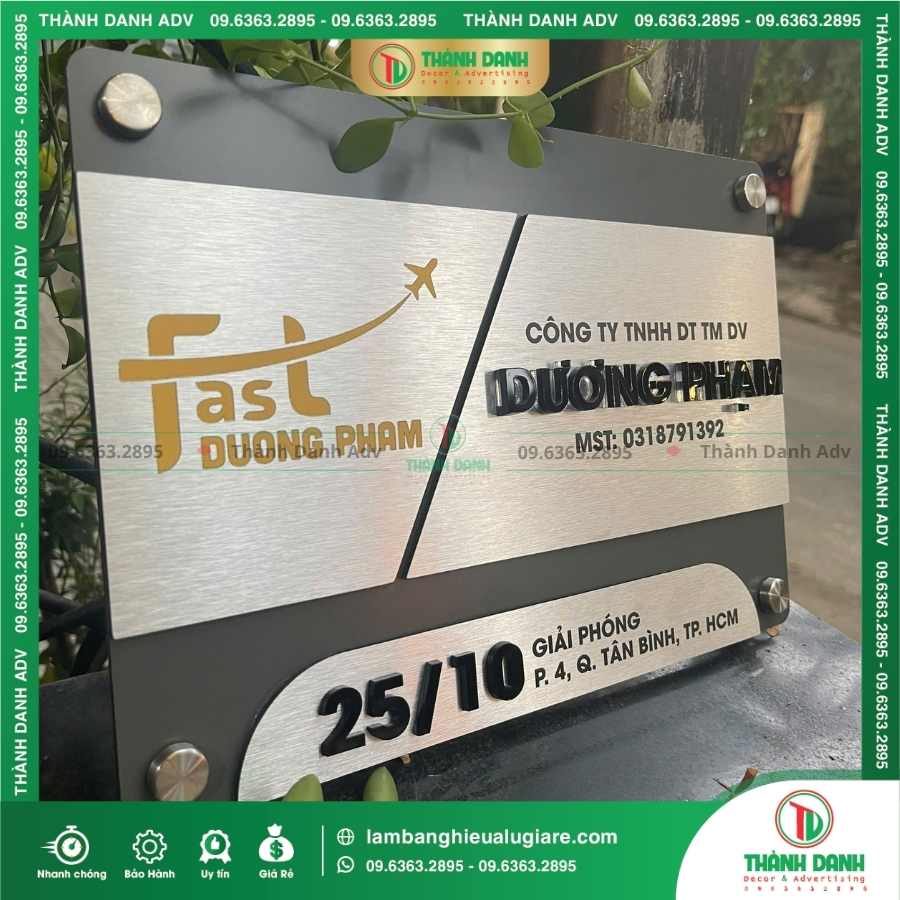 Một số câu hỏi thường gặp khi làm bảng tên Công ty Inox bạc xước chữ nổi